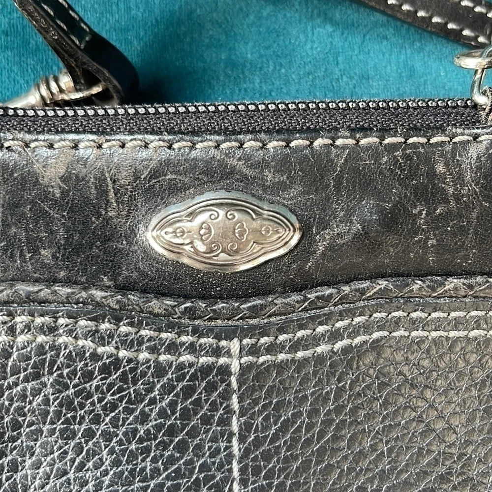 Brighton Vintage Leather Wallet/Wristlet w Crossbody Strap— multi compartments! - Picture 5 of 11